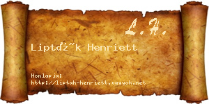 Lipták Henriett névjegykártya
